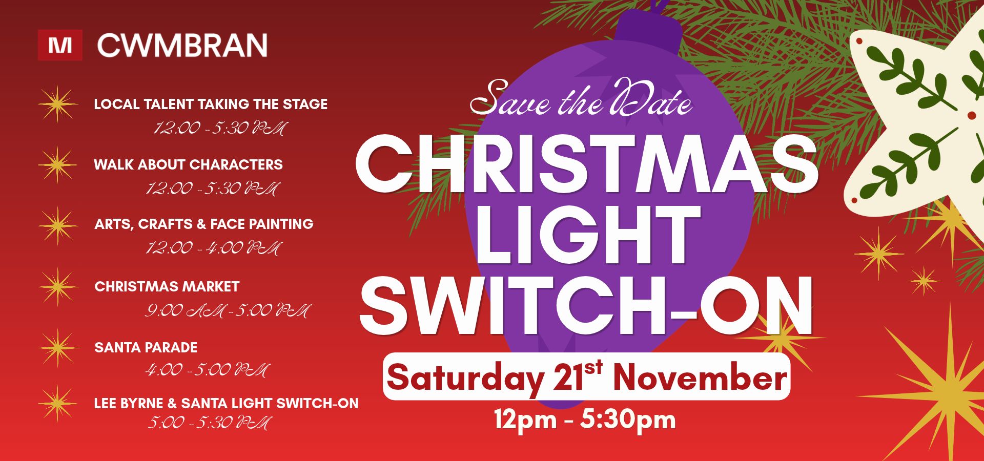 Christmas Light Switch-On 2026 Schedule